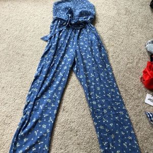 Floral halter jumpsuit